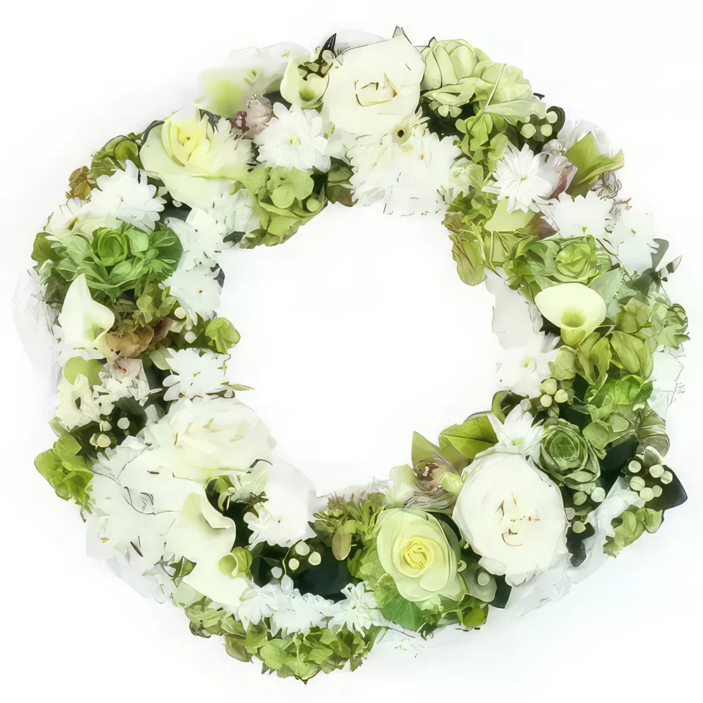 fiorista fiori di Strasburgo- Corona di fiori bianchi di Aristofane Bouquet floreale
