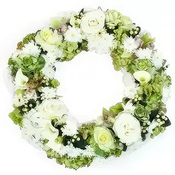 Aurignac flowers  -  Aristophanes White Flower Wreath Delivery