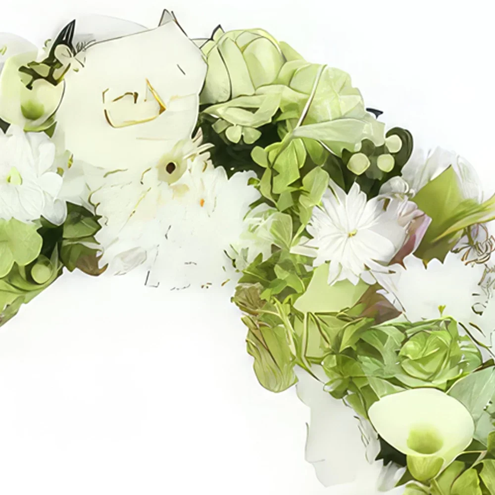 fleuriste fleurs de Bordeaux- Couronne de fleurs blanches Aristophane Bouquet/Arrangement floral