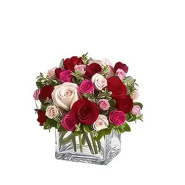 Ad Dilam blomster- 24 Blandede roser Blomsterarrangementer bukett