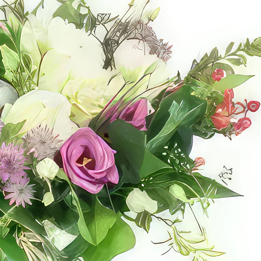 Бордо цветя- Барботин селски букет Букет/договореност цвете