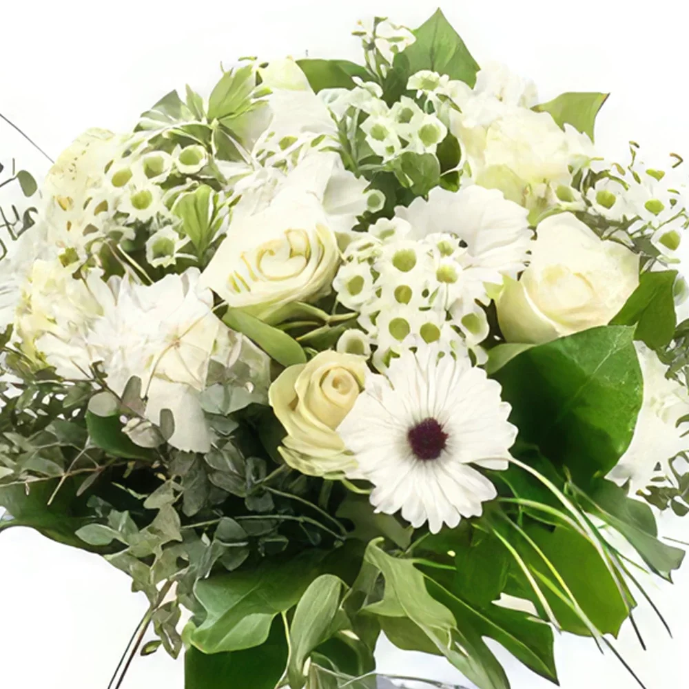 Ρότερνταμ λουλούδια- Όμορφο λευκό μπουκέτο Μπουκέτο/ρύθμιση λουλουδιών