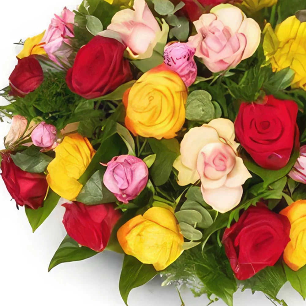 Almere-virágok- Biedermeier vegyes színek Virágkötészeti csokor