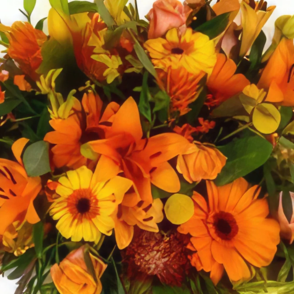 Groningen blomster- Biedermeier orange nuancer Blomst buket/Arrangement