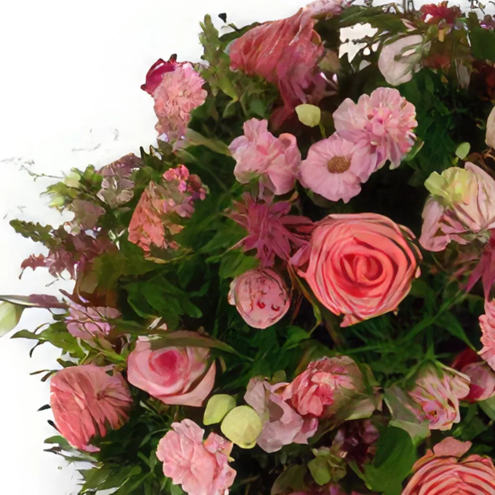 Eindhoven bloemen bloemist- Biedermeier roze kleuren Boeket/bloemstuk