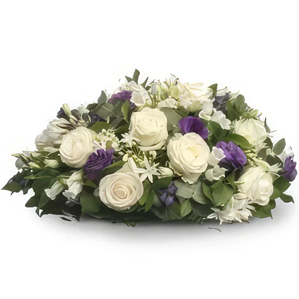 Амстердам цветя- Бидермайер бяло/лилаво Букет/договореност цвете