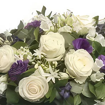 Amsterdam blomster- Biedermeier hvit/lilla Blomsterarrangementer bukett