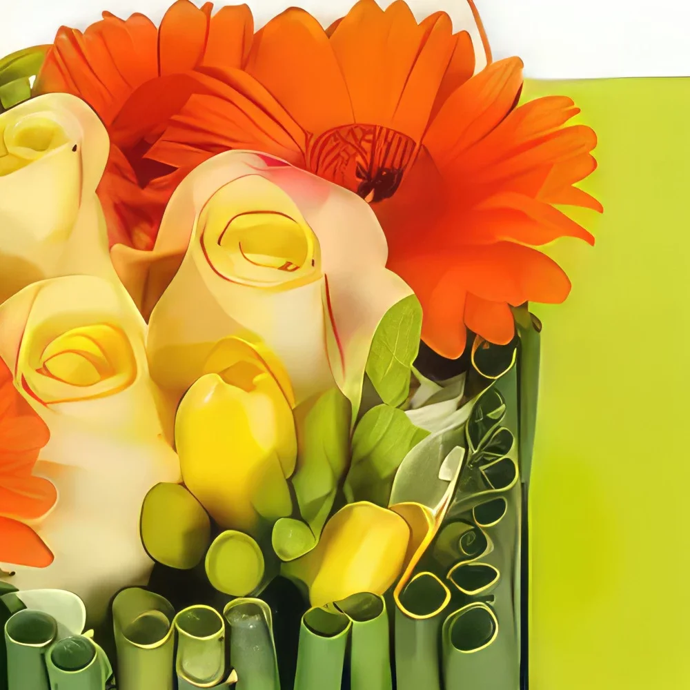 Λιλ λουλούδια- Τετράγωνη σύνθεση του Μπιλμπάο Μπουκέτο/ρύθμιση λουλουδιών