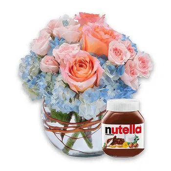 Osidda flowers  -  Bouquet with Jar of Nutella Flower Delivery