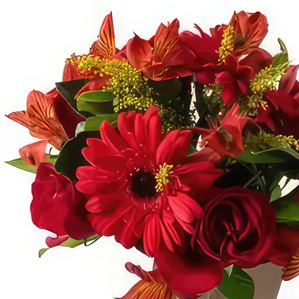 רסיפה פרחים- סידור פרחים אדום מעורב זר פרחים/סידור פרחים
