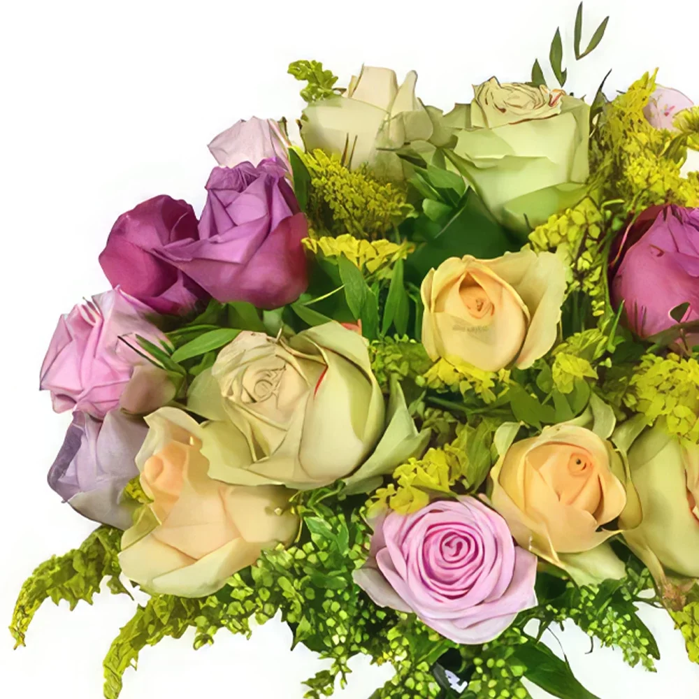 לידס פרחים- ורדים וסולידגו הרמוניה זר פרחים/סידור פרחים