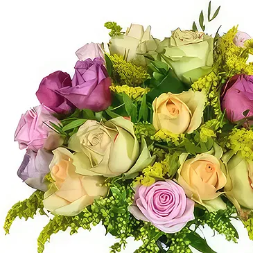 Taunton flowers  -  Roses and Solidago Harmony Flower Bouquet/Arrangement