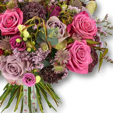 An-Najadah blomster- Fyldig rosa og lilla rosebukett Blomsterarrangementer bukett