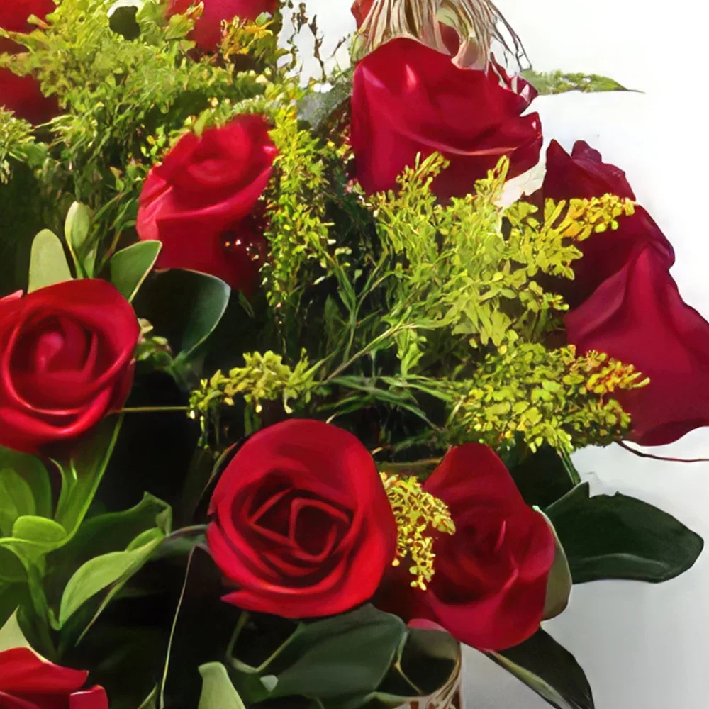 Brazil bunga- Keranjang dengan 28 Mawar Merah Rangkaian bunga karangan bunga