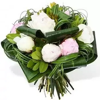 France flowers  -  Bouquet of White & Pink Peonies Flower Delivery