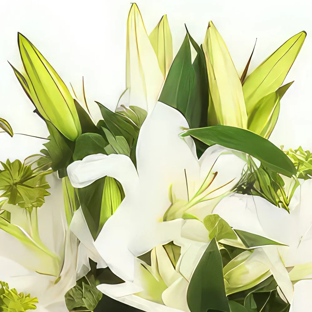 nett Blumen Florist- Blumenstrauß aus Baumwolllilien Bouquet/Blumenschmuck