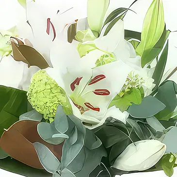 Alle andre byer blomster- Buket liljer og hvide blomster Brugge Blomst buket/Arrangement