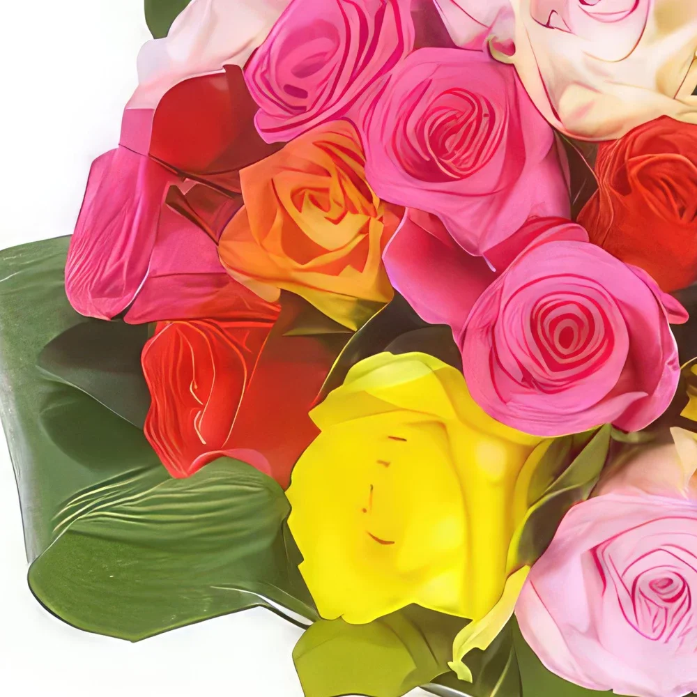fiorista fiori di bordò- Bouquet di rose multicolori Peps Bouquet floreale