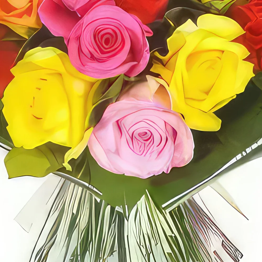 Nantes rože- Šopek večbarvnih vrtnic Peps Cvet šopek/dogovor