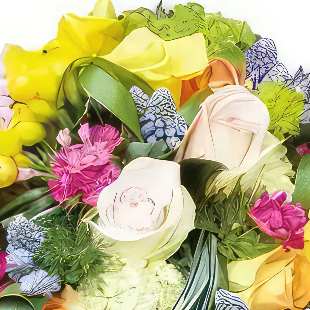 Kiva kukat- Kimppu monivärisiä kukkia Fougue Kukka kukkakimppu