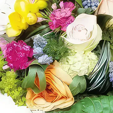 fiorista fiori di Lille- Bouquet di fiori multicolori Fougue Bouquet floreale