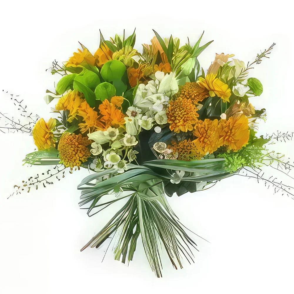 リヨン 花- トリノのオレンジ色の花の花束 花束/フラワーアレンジメント