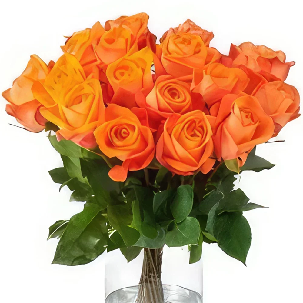 Eindhoven Blumen Florist- Strauß orangefarbener Rosen Bouquet/Blumenschmuck