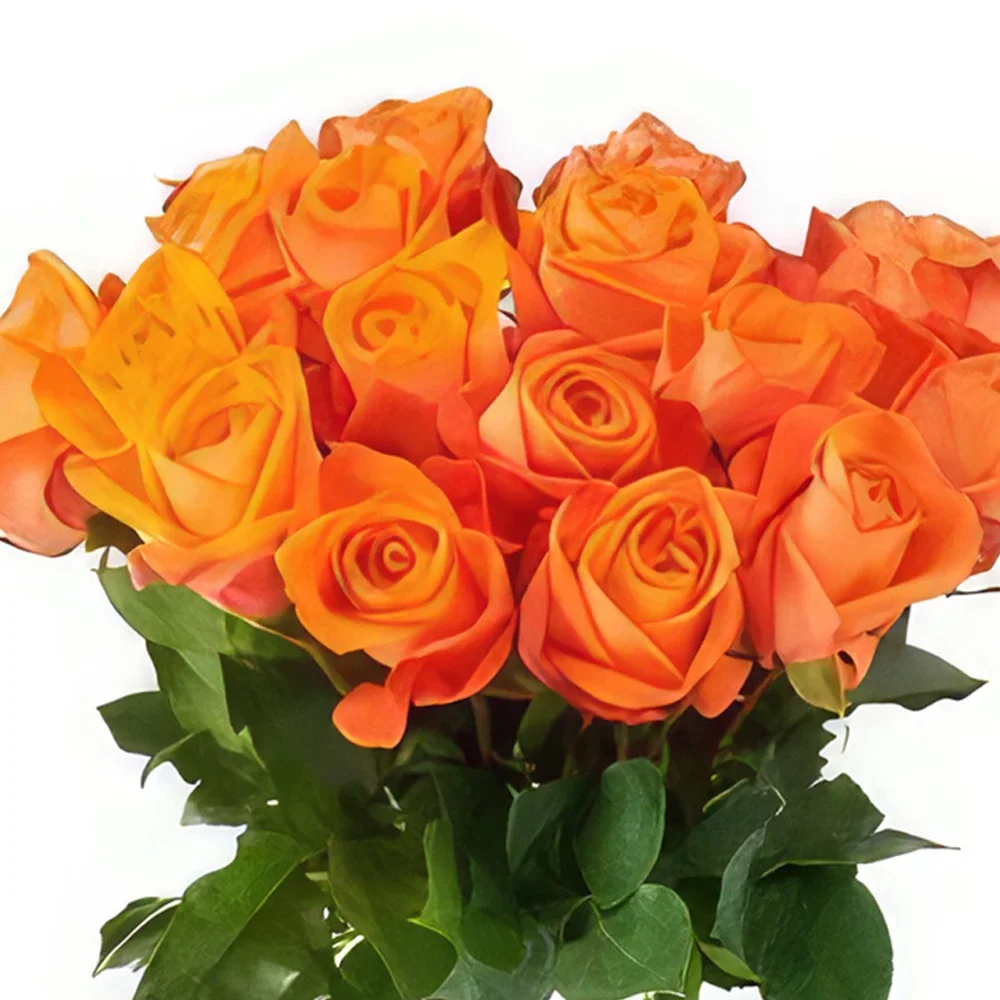Utrecht-virágok- Csokor narancssárga rózsa Virágkötészeti csokor