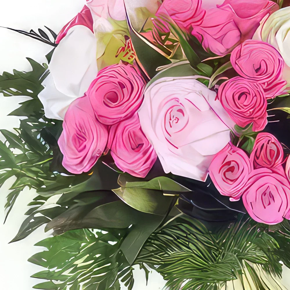 Στρασβούργο λουλούδια- Μπουκέτο με ροζ τριαντάφυλλα Pompadour Μπουκέτο/ρύθμιση λουλουδιών