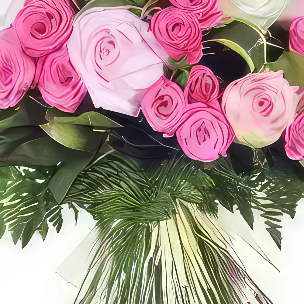 flores Lille floristeria -  Ramo de rosas rosadas Pompadour Ramo de flores/arreglo floral