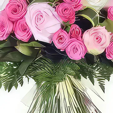 Basse-Pointe blomster- Buket lyserøde roser Pompadour Blomst buket/Arrangement