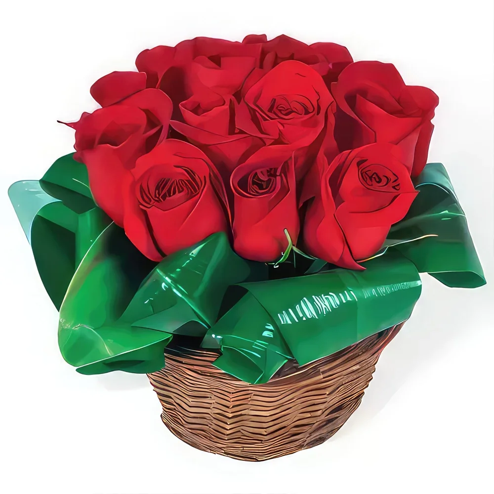 Pau-virágok- Csokor vörös rózsa Brazilia Virágkötészeti csokor