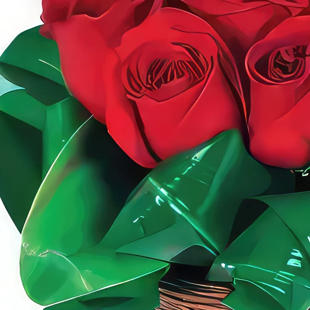 Marseille Blumen Florist- Strauß roter Rosen Brazilia Bouquet/Blumenschmuck