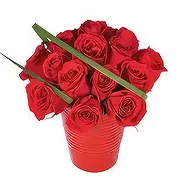 Martinique Fiorista online - Bouquet di rose rosse in vaso di melograno Mazzo