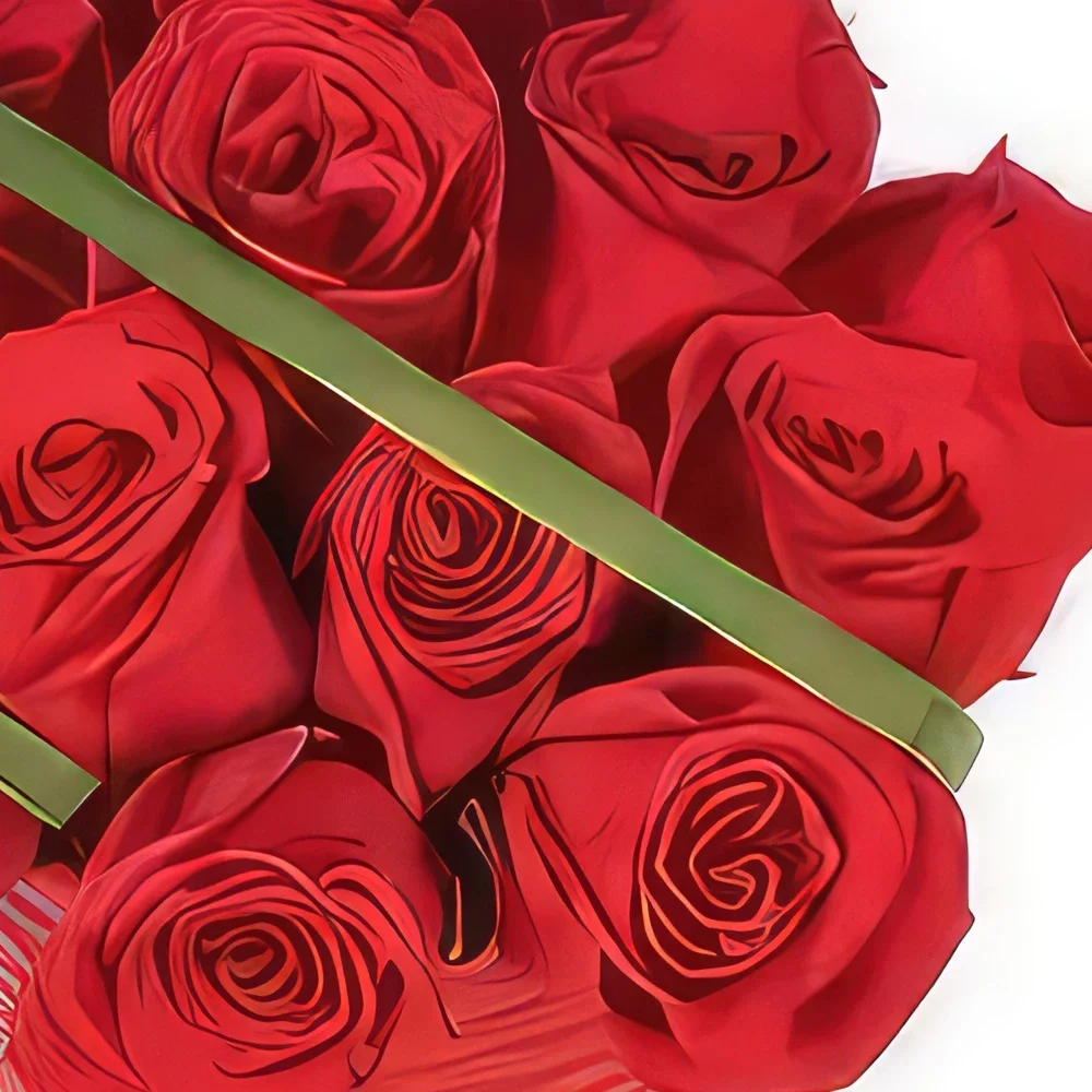 Λιλ λουλούδια- Μπουκέτο με κόκκινα τριαντάφυλλα σε βάζο με ρ Μπουκέτο/ρύθμιση λουλουδιών