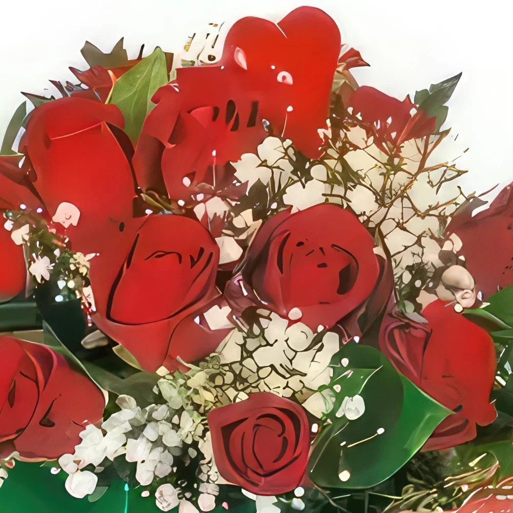 Toulouse kukat- Kimppu punaisia ​​ruusuja Milan Kukka kukkakimppu