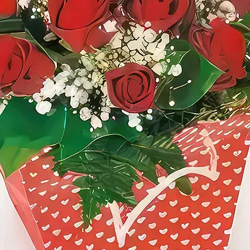 Paris Blumen Florist- Strauß roter Rosen Mailand Bouquet/Blumenschmuck