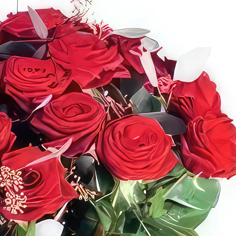 Paris blomster- Buket røde roser Noblesse Blomst buket/Arrangement