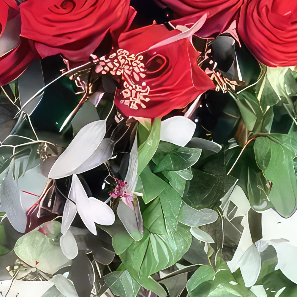 リヨン 花- 赤いバラの花束ノブレス 花束/フラワーアレンジメント