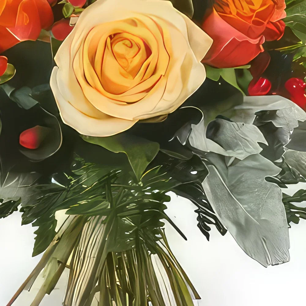fleuriste fleurs de Paris- Bouquet de roses rond Louisiane Bouquet/Arrangement floral
