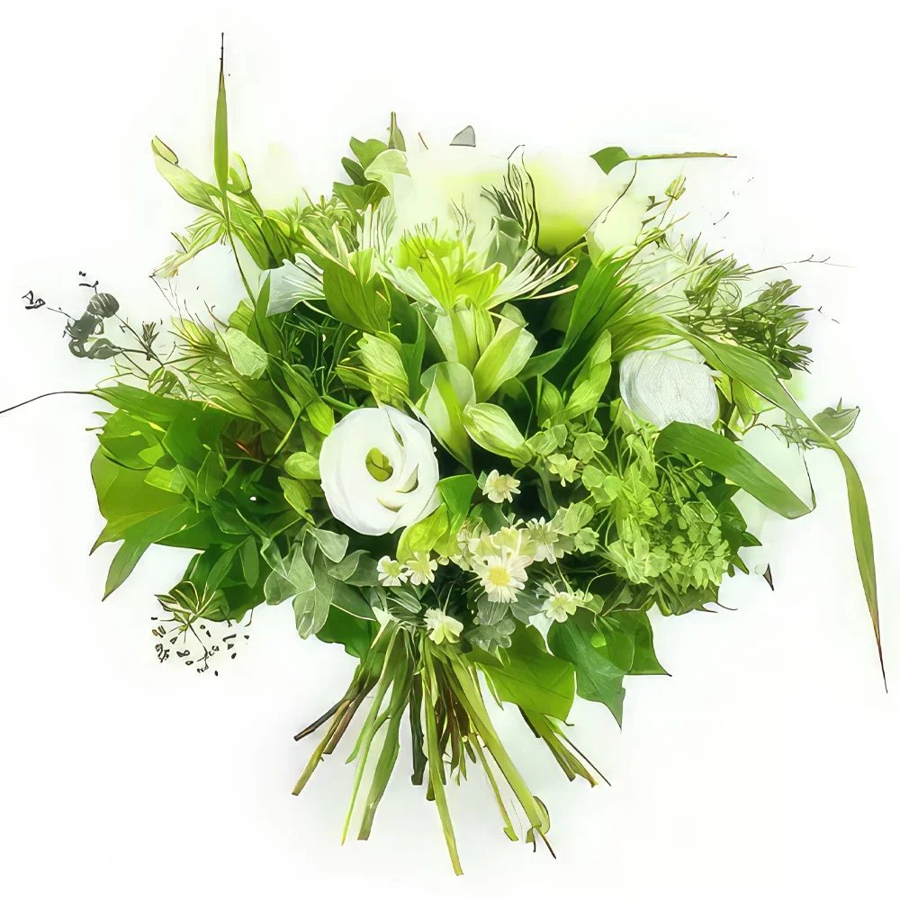 flores Marsella floristeria -  Ramo de flores blancas y rústicas Ajaccio Ramo de flores/arreglo floral