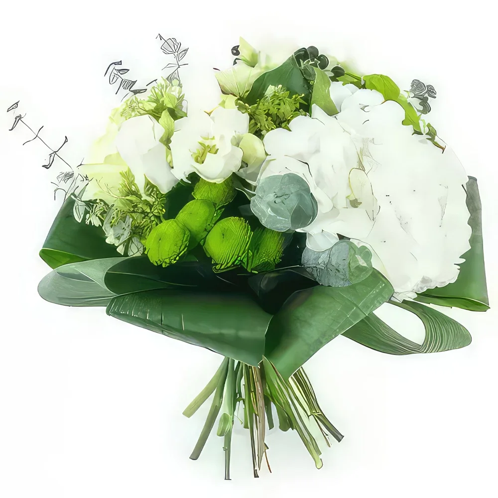 flores de Marselha- Buquê de flores brancas sóbrias Castres Bouquet/arranjo de flor