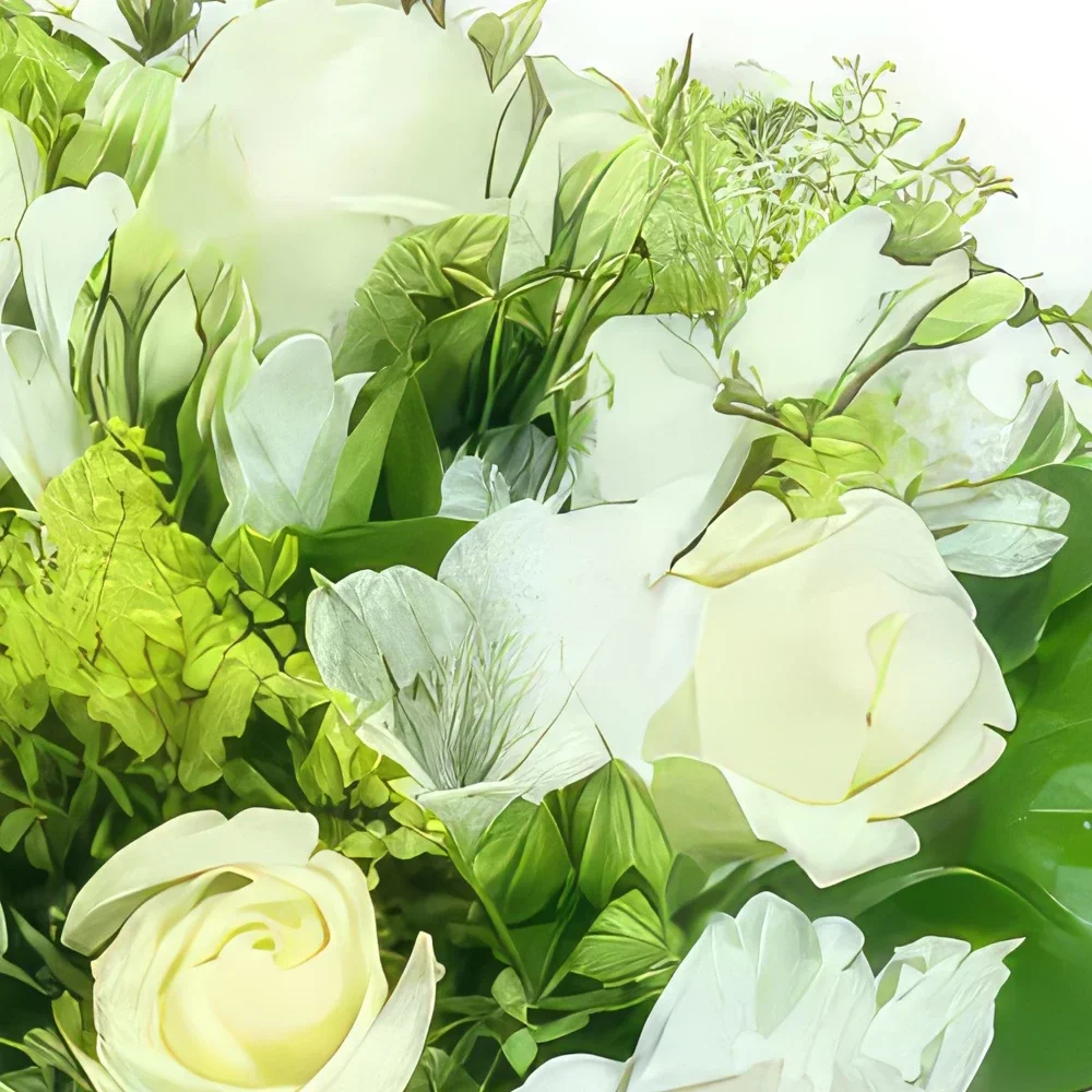fiorista fiori di bordò- Mazzo di fiori bianchi Chiarezza Bouquet floreale
