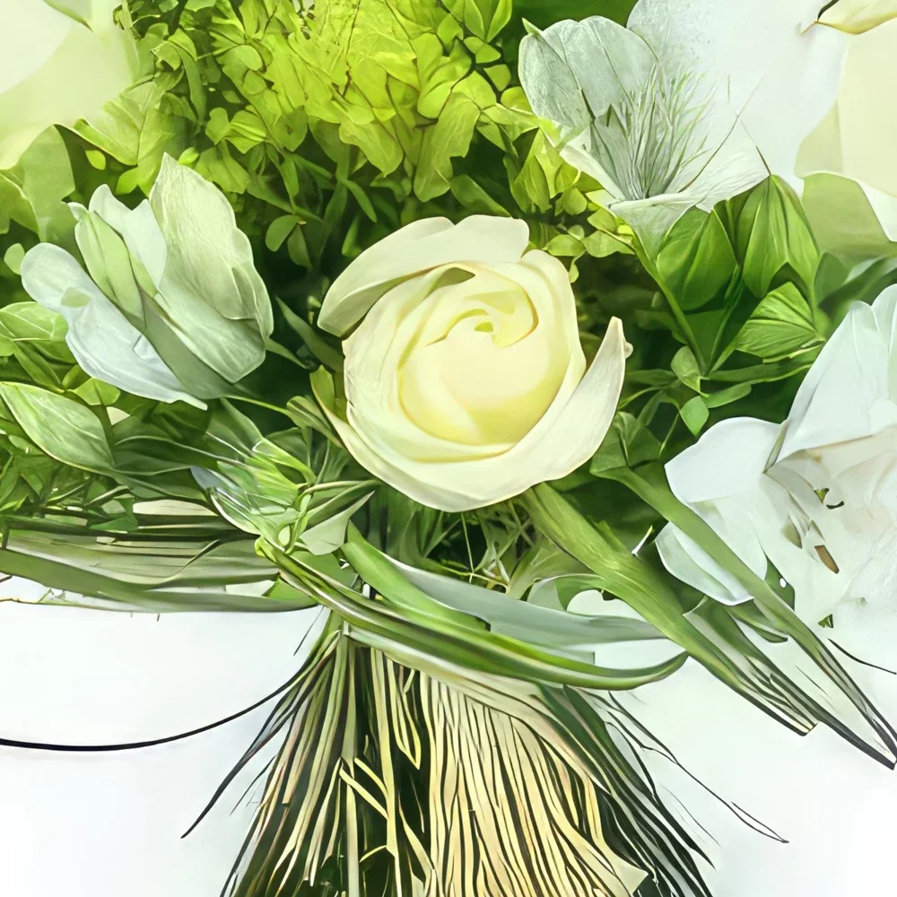 ליל פרחים- זר פרחים לבנים בהירות זר פרחים/סידור פרחים