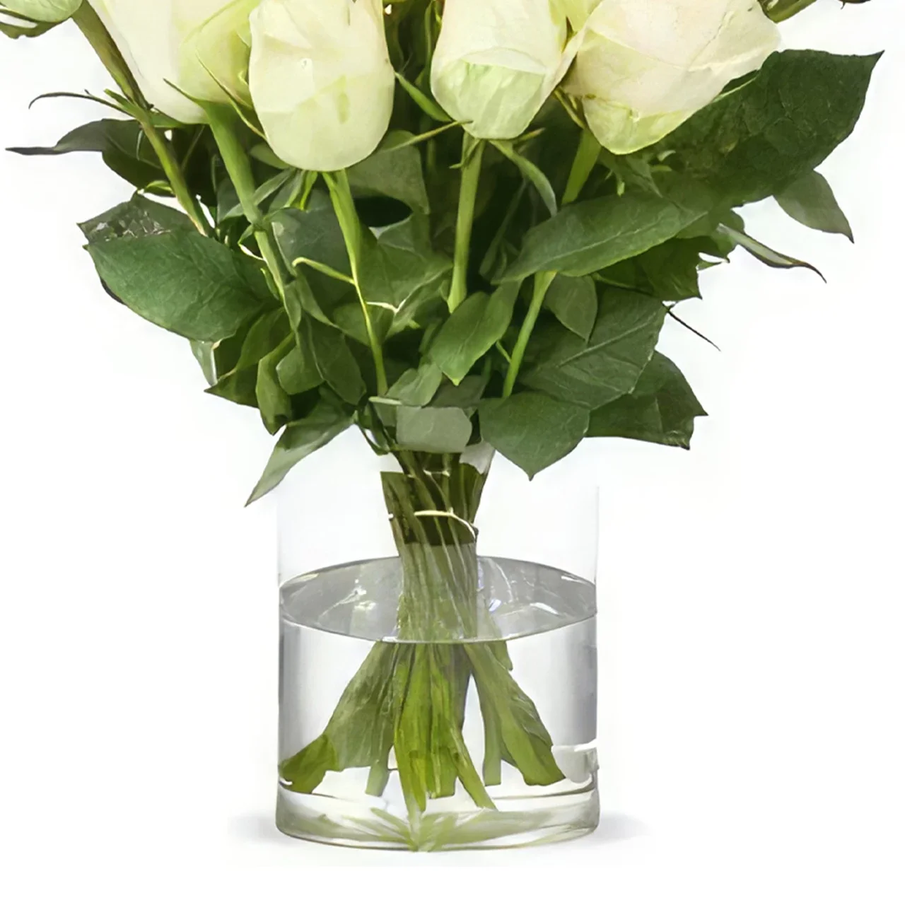 Амстердам цветя- Букет от бели рози Букет/договореност цвете