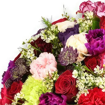 Garhoud flowers  -  Bouquet with Carnations and Red Roses Flower Bouquet/Arrangement