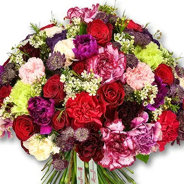 Garhoud flowers  -  Bouquet with Carnations and Red Roses Flower Bouquet/Arrangement