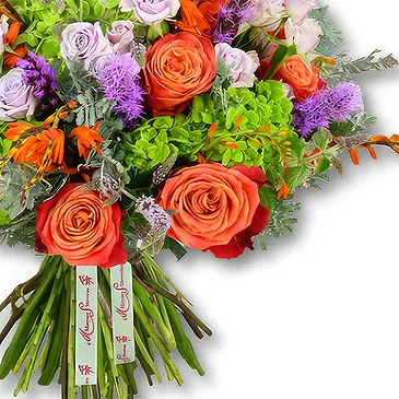 United Arab Emirates flowers  -  Bouquet with Orange Roses and Green Hydrangea Flower Bouquet/Arrangement