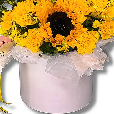 Garhoud flowers  -  Bright Flowers and Chocolate Surprise Flower Bouquet/Arrangement