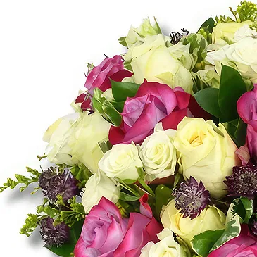 fleuriste fleurs de Ville internet de Dubaï- Bouquet de roses jaune vif et violet foncé Bouquet/Arrangement floral